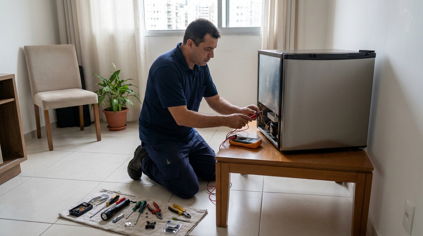 Técnico de conserto de frigobar em residência em Passo Fundo‑RS